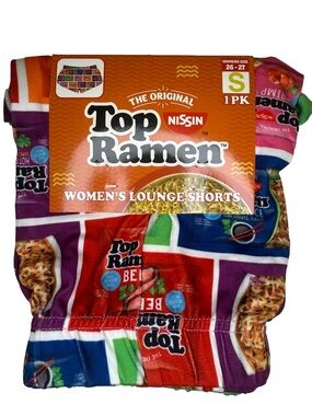 Nissin Top Ramen Women’s Lounge Shorts Novelty Food Print Licensed NWT Small